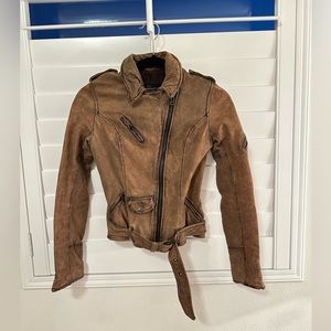 All Saints Vintage Style 100% Leather Jacket Women’s Size 2